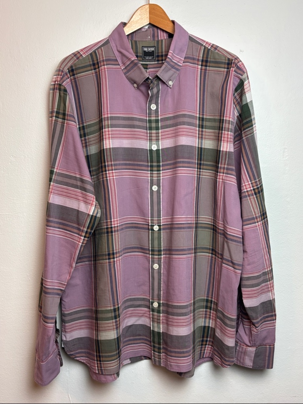 Todd‎ Snyder Men’s Shirt XXL Multicolored Plaid  Long Sleeve Button Down Cotton